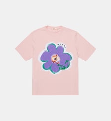 T-shirt avec fleur appliquée et logo Marni