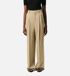 Pantalon Large Taille Haute en Laine Vierge AMI Paris