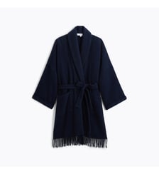 Poncho 3/4 col châle en laine polyamide, éponyme Laurence Tavernier