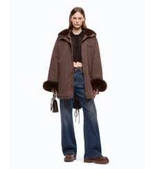 Parka en coton avec détails en fourrure synthétique Pinko