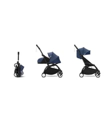 Poussette Yoyo3 - Pack 0+/6+ Bleu Air France - cadre noir Stokke