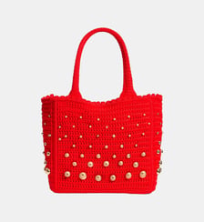 Sac en maille crochet à studs Sandro