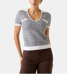 Pull ajusté en tweed effet couture  Guess