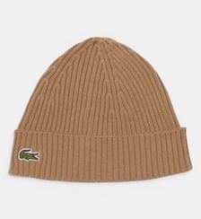 Bonnet en laine peignée côtelée Lacoste