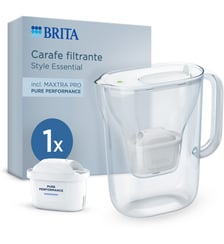 Carafe filtrante Style Essential Blanc + 1 cartouche Maxtra Pro Brita