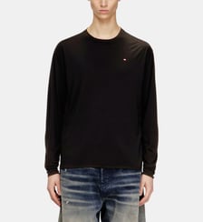 T-shirt à manches longues fluide avec micro broderie Diesel