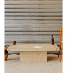 Table basse en résine effet marbre Donna N°1649 - Produit chiné Debongout