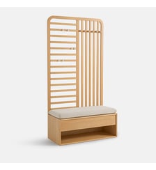 Meuble d'entrée, 5 patères, 1 tiroir, niche, assise rembourrée La Redoute Interieurs
