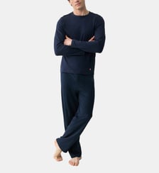 Ensemble pyjama haut bleu marine et pantalon gris en coton Le Slip Francais