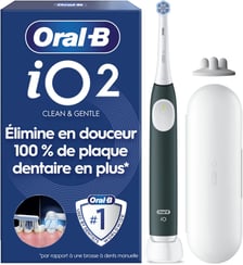 Brosse à dents électrique iO2 Series Vert Fôret + étui de voyage Oral B