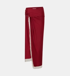 Jupe midi drapée en jersey Rabanne