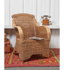 Grand fauteuil en osier Ernest N°1090- Produit chiné Debongout