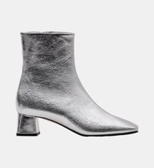 Batan - Bottines En Cuir Nappa Souple Argent Parallèle