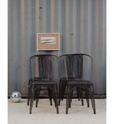 Lot de 4 chaises en acier gris Alma N°1511- Produit chiné Debongout