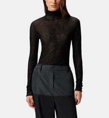 Pull ajusté à col montant et micro paillettes Pinko