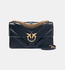 Sac porté épaule moyen love bag one en cuir et cuir nappa à chevrons et triple chaîne Pinko