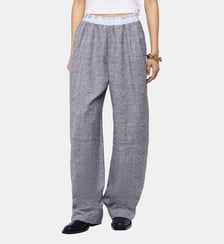 Pantalon droit tailleur en laine chiné Rabanne