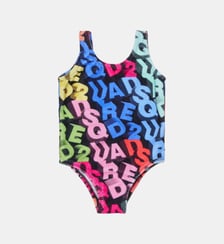 Maillot de bain une pièce avec logo 3D allover Dsquared2