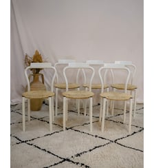 Lot de 6 chaises en métal Alma N°1266- Produit chiné Debongout
