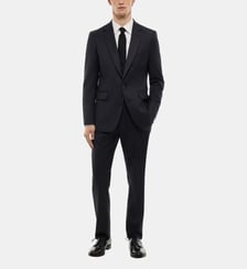 Costume ajusté en twill de laine rayé Fursac