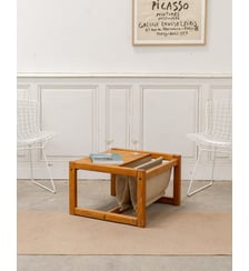 Table basse avec son porte-revue en toile Donna N°1068- Produit chiné Debongout