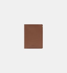 Portefeuille vertical moyen modèle zippé 2 volets Martin en cuir lisse Le Tanneur