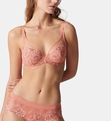 Soutien-gorge avec armatures décolleté plongeant - Rose Ginger Simone Pérèle