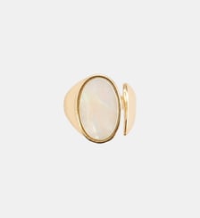 Bague ouverte avec nacre ovale Balaboosté