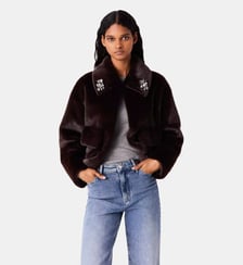 Blouson court en fausse fourrure Maje