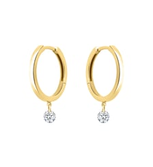 Créoles 360° - 2 diamants, poids total 0,40ct approx. - Or jaune 750‰ La Brune & La Blonde