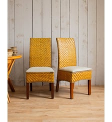 Paire de chaises en rotin tressé  Claude N°1036- Produit chiné Debongout