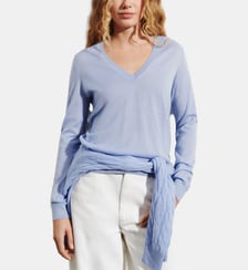 Pull droit en cachemire 2 fils Bompard