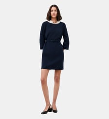 Robe rjolie - Motif uni - Polyester recycle - Coupe housse / droite Caroll