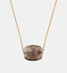 Collier, quartz fume, or jaune Morganne Bello