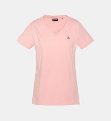 T-shirt col V avec broderie cur Schott