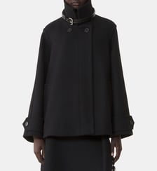 Manteau Court Col Montant En Laine Lanvin