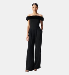 Combinaison bustier noire col fourré Ikks