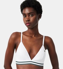 Brassière triangle coton côtelé Lacoste