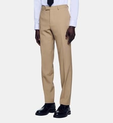 Pantalon de costume droit en laine Sandro