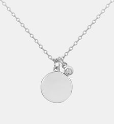 Collier médaille ronde sur chaîne Jamais sans Toi | Médaille Ronde en Argent avec diamant blanc La Garçonne Diamant
