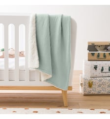 Couverture unie bébé gaze coton et sherpa Kumla La Redoute Interieurs