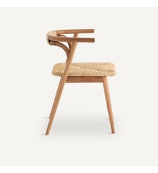 Fauteuil de table en chêne et paille AM.PM