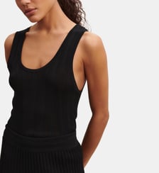 Débardeur slim maille côtelée en coton Bompard