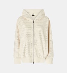 Sweat-shirt zippé à capuche avec strass all-over Pinko