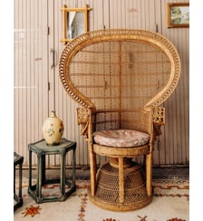 Fauteuil en rotin élégant et grandiose Emmanuel N°28- Produit chiné Debongout