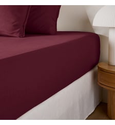 Drap-housse uni, en coton lavé, bonnet 30 cm La Redoute Interieurs