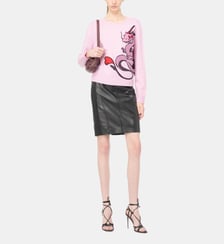 Jupe en cuir et tissu Pinko