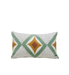 Housse De Coussin  Coton rebrodé de point de bouclette et de chainette Madura