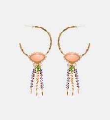 Boucles d'oreilles créoles avec pampilles et perles PEPPER Hipanema