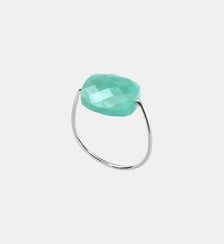 Bague or blanc coussin amazonite Morganne Bello